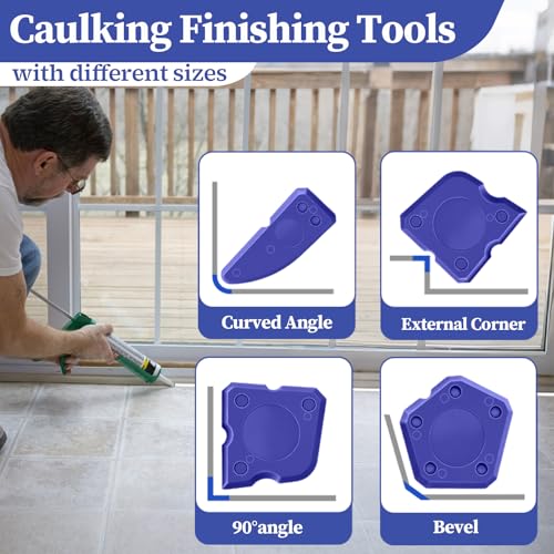 22pcs Caulking Tool Kit-Caulk Finishing Tool, Caulk Remover Tool and Caulk Nozzle Tip for Gap Bathroom Kitchen Toilet Caulking Gap Filling, Suitable for Professionals and DIYer