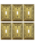 6-Pack Paisley Pattern Single Toggle Light Switch Cover Plate, Metal Plate - style: 1 Toggle 6PK