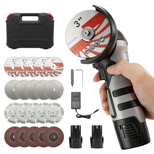 16.8V Mini Angle Grinder Cordless with 2 X 2Ah Battery & 20 Discs, 3 inch