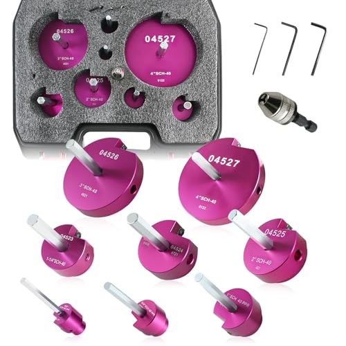 PVC Pipe Reamer Kit 8 PCS 1/2" 3/4" 1" 1-1/4" 1-1/2" 2" 3" 4" for SCH 40 - size: 1/2+3/4+1+1-1/4+1-1/2+2+3+4 Inch