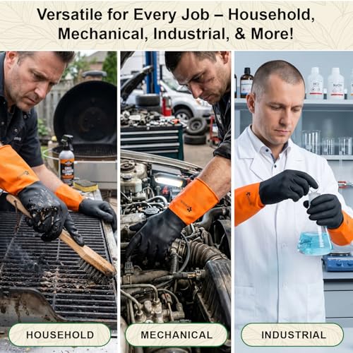 Gastody™ - Chemical Resistant Gloves, Reusable,Heavy Duty Safety Work Gloves,Resist Acid,Oil,Alkali - S-M-L-XL-XXL Size - size: Medium, style: Chemical Gloves Set of 2 Pairs