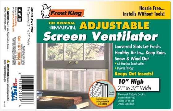 Frost King AWS1207SP WB Marvin Ventilators with Screens, 10" High, Fits 21-37" Wide, White - style: 10" High x Fits 21-37" Wide - Ventilator