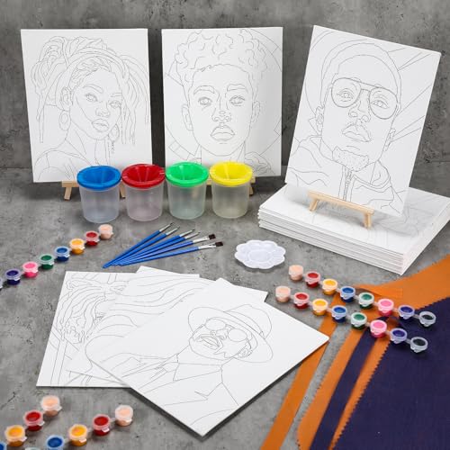 Sherr 140 Pcs 20 Set Pre Drawn Canvas Painting Kit, Cool Gentlemen and Lady - style: Cool Gentlemen and Lady