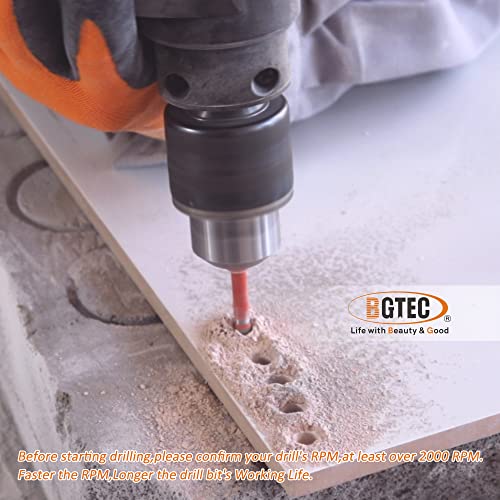 BGTEC Dry Diamond Drill Bits 1pc 1/2 Inch 12mm with Quick Change Hex Shank for Granite Marble Porcelain Tile Ceramic - size: 12mm 1/2"