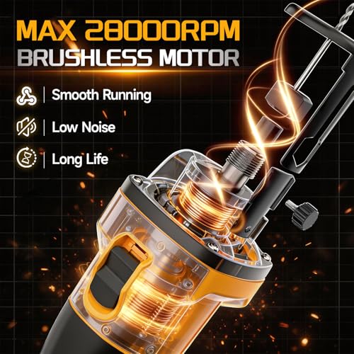 Brushless Drywall Cut-Out Tool Compatible with Dewalt 20V Battery (Tool Only), Cordless Drywall Rotary Saw, 28000 RPM, 6 Speed Adjust, Depth Adjust, 1/8" Quick Bit Change, Cutting Tool for Drywall