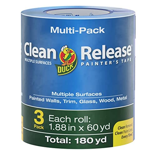 Duck Clean Release Blue Painters Tape, Masking Tape For Paint Projects, 2 in (1.88 in x 60 yd) 3-Pack, 240461 - size: 3 Rolls
