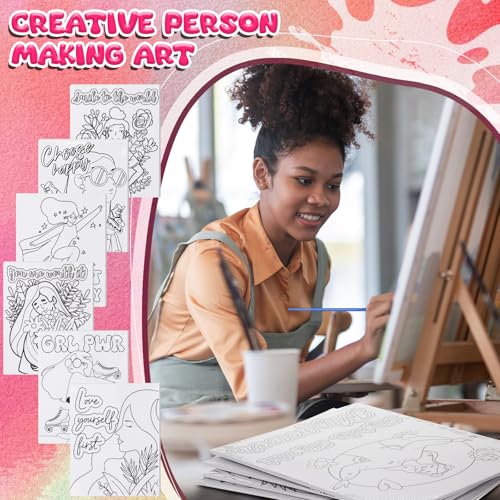 Sherr 140 Pcs 20 Set Pre Drawn Canvas Painting Kit, Feminism - style: Feminism
