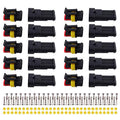 MUYI 10 Kits 3 Pin Way Electrical Connectors for 20-16 AWG Wire Cable 20A - style: 3pin connector(10 sets)