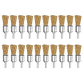 ATOPLEE 20pcs Brass Coated Wire Brush Wheel & Cup Brush Set with 1/4 Inch Round Shank,Diameter 3/4‘’（20mm） Crimped Wire Brush Wheel for Rust Removal, Corrosion and Scrub Surfaces,for Drill Attachment - style: 20mm,20pcs
