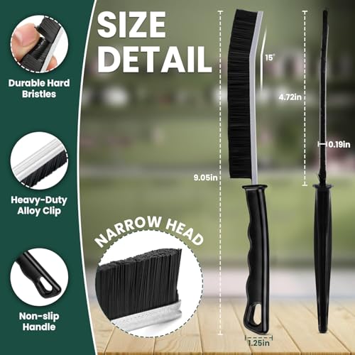 Crevice Cleaning Brush Set 3Pcs Hard Bristle Tools for Narrow Spaces