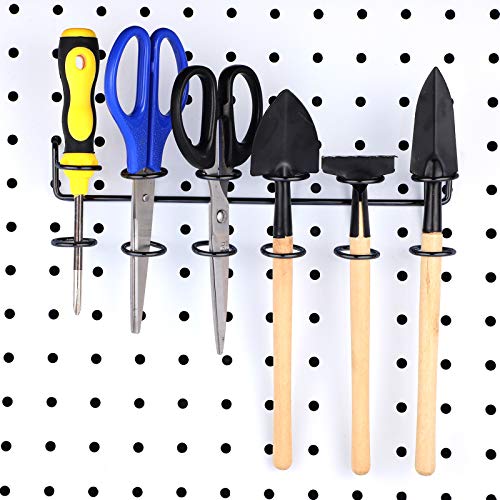 Ripeng 4 Pieces Pegboard Screwdriver Holder PegBoard Tool Holders, Black - color: Black