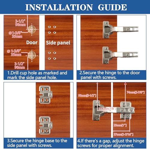 TamBee 45°Cabinet Hinges Soft Close Kitchen Door Cabinet Hinge - Concealed, Soft Close, 3D Adjust for 135 Degree Corner Cabinet, Cupboard Hinge Replacement with Mounting Screws, 2 Pack - size: 45°