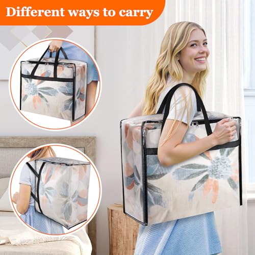 TasticTotes 6 Pack Clear Storage Bags for Comforter, Clothes & Bedding, 40L - size: 40L