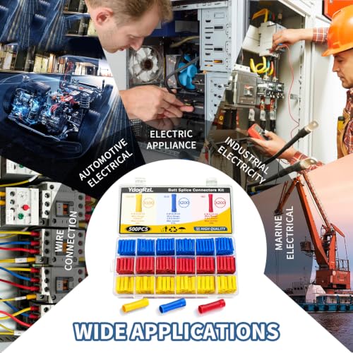 500Pcs Butt Splice Connectors Kit 22-10 AWG - color: 500pcs-(22-10)