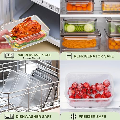 JSCARES 40 PCS Food Storage Containers with Lids Airtight (20 Lids &20 Containers) - Leakproof Meal-Prep Containers for Kitchen Storage Reusable Plastic Microwave/Dishwasher Safe with Labels & Pen - color: 20 Pack