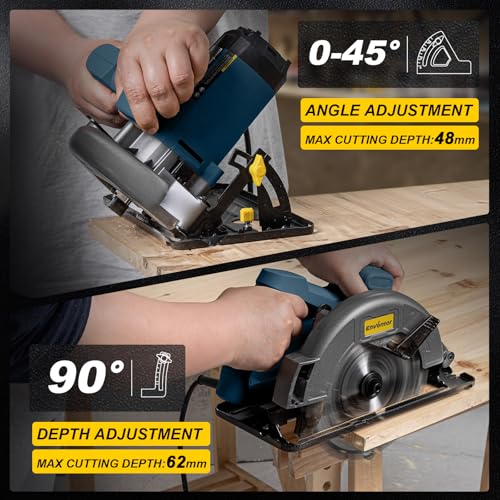 Enventor Circular Saw with 6000 RPM, 7-1/4 in, 11 A Corded