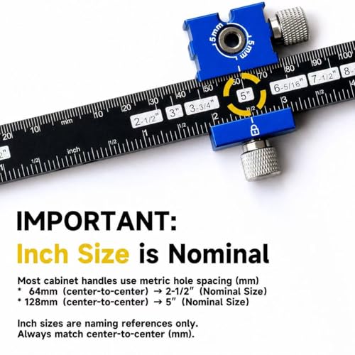 Cabinet Hardware Jig, Cabinet Drawer Pull Jig, Cabinet Pull Template Tool | Drawer Handle Jig Adjustable Drill Guide Template Tool for Installation of Door Drawer Front Knob Handle & Pull (Blue-Black) - color: Blue-black