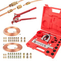 Wostore 25FT 3/16"+1/4" Brake Line Kit, Flaring Tool, Bender & 44 Fittings - size: Double flare kit with 3/16"&1/4" Brake Line