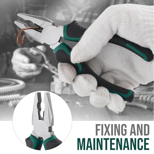 Hi-Spec Small Tool Kit Compact Set for Home and Office DIY, Green - color: Green