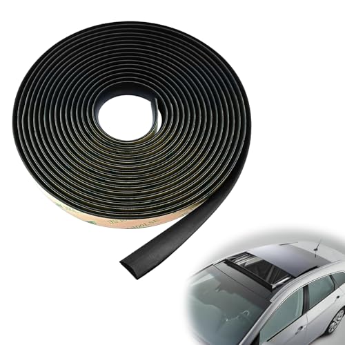 16.5FT/5M Car Windshield Seal Strip & Sunroof Rubber Seal, Universal Automotive Weather Stripping Seal Strip for Car Front Rear Windshield, Sunroof, Windows, Sliding Doors Edge Trim Molding Protection