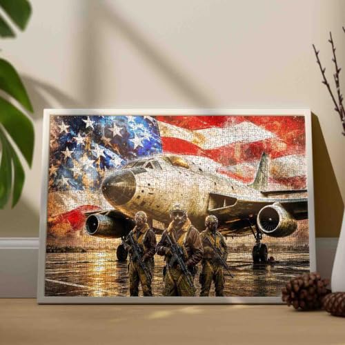 Transport Airplane American Patriotic Jigsaw Puzzle 1000 Pieces for Adults - color: Sports 11