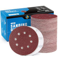 S SATC 150 Pcs Hook and Loop Adhesive Sanding Discs 5 Inch 8 Hole Sandpaper 100 Grit Aluminum Oxide Sander Pads for Random Orbital Sander - style: 150PCS 5 Inch 100 Grit