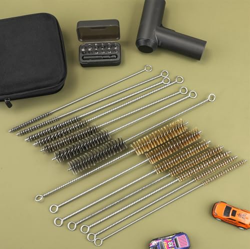 14pcs Stainless Steel Brass Wire Tube Brushes Set,12 Inch Long Wire Brushes for Pipe Cleaning Set, Tube Bottle Brush Kit for Auto Parts, Bottles, Guns, Glass, Tubes, Etc