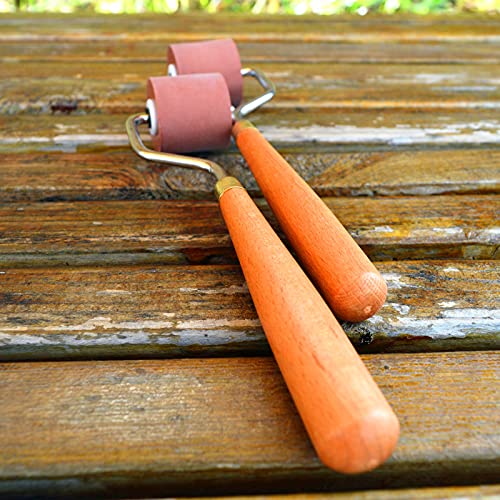 BANLTRE Rubber Brayer Roller for Printmaking, Ideal for Anti Skid Tape Construction Tools, Print,Craft Stamping Brayers for Wallpapers and Scrapbooks (0.8") - size: 0.8"