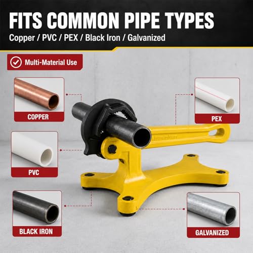Portable Pipe Vise, 1/8"‑1.75" OD for Copper, PVC & Steel Tubing