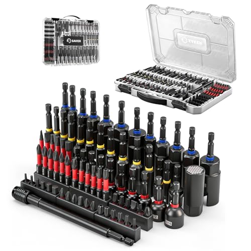 Saker 80-Piece Magnetic Impact Nut Driver Set, SAE & Metric Driver Bit Set, Socket Adapters, Bit Holder, Wing Nut Driver, Universal Sockets, Quick Release Extension, Power Bits with Storage Box - size: 80PCS