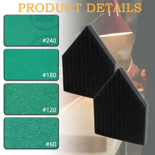 80Pcs (90 * 65mm) Detail Sanding Paper and 2 Pads Fit M12 Fuel Sander ﻿