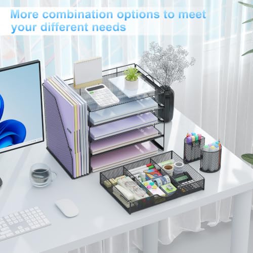 gianotter 5-Tier Desk Organizer with Drawers and File Holders - color: Black, size: 5T