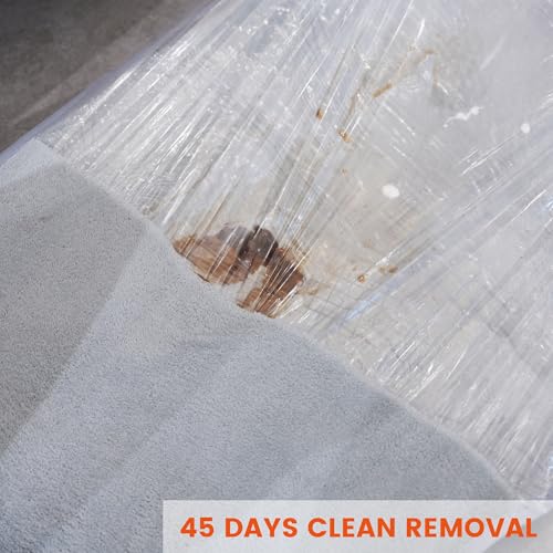 TAPEBEAR Carpet Protection Film 24" x 200' Carpet Cover 400 Sq.Ft | Self Adhesive Plastic Carpet Protector, Clean Removal, Clear Surface Protective Film for Painting, Moving, Open Houses