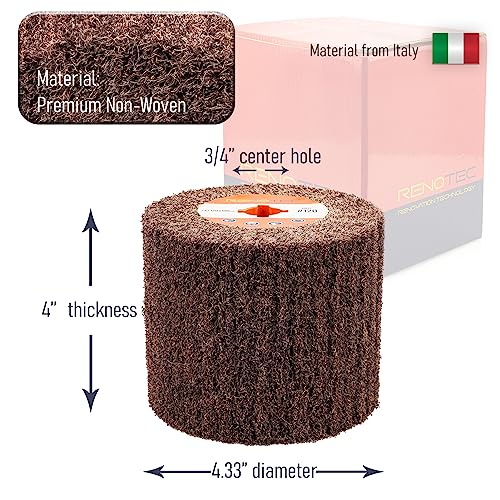 4.33 x 4 inch Coarse 120 Grit 1 Pcs Burnishing Wheel for Burnishing Polishing Machine, 3/4 Inch Arbor (Grit 120) - style: Burnishing Wheel #120