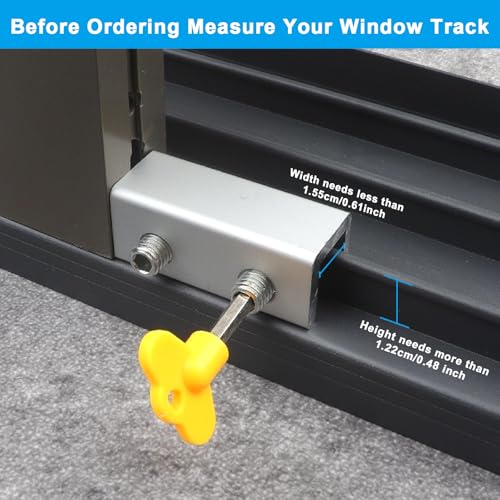 Window Locks,2Pack Bulk Sliding Security Window Lock with Key Silver - size: 2 Pack