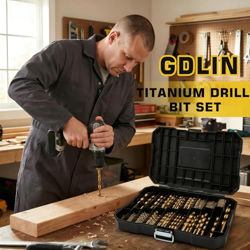 230 Pcs Drill Bit Set, 135°Tip High Speed Steel for Wood, 3/64"-1/2"