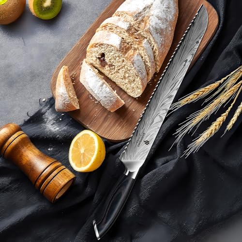 10 inch Bread Knife in Powder Steel, Serrated Bread Knife - size: 10"