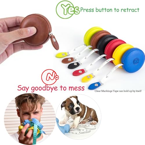 Sewing Tape Measure, Medical Body Cloth Tailor Craft Dieting Measuring Tape, 60 Inch/1.5M Dual Sided Retractable Ruler with Push Button Round(1 Pack, Blue) - color: Black Brown Green 3 pack