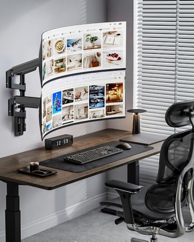Dual Wall Mount Monitor Arm for 17-49" Ultrawide Screens - size: Dual