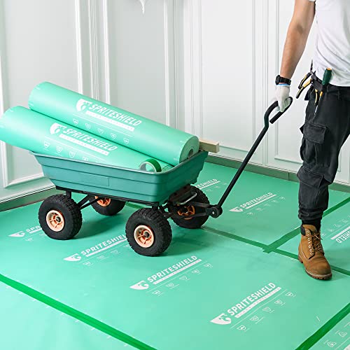 39" x 100' Heavy-Duty Temporary Floor Protection for Construction & Renovation, Green, Surface Protection Film for Hardwood Floors, Tile&Hard Paint Protection. (S-180G 39" x 100')