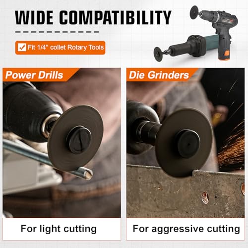 SI FANG 11 Pack 2 Inch Die Grinder Cut Off Wheel with 1/4 Arbor Accessories - style: 2'' Cut Off Wheel and Mounting Mandrel