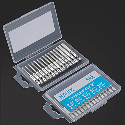 NAUIX 30-Piece Hex Head Allen Wrench Drill Bit Set (Metric & SAE) - style: 30 Piece Hex Head
