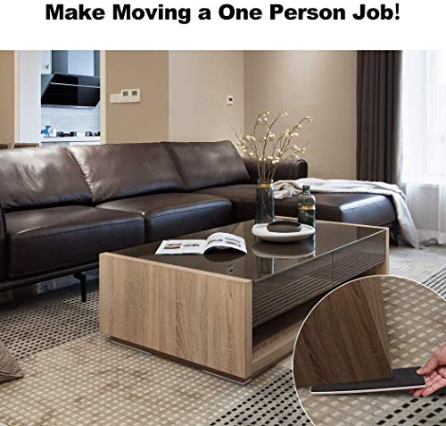 Ezprotekt Furniture Movers Sliders for Carpet 4Pcs Rectangle Carpet Sliders - color: Beige, size: 9" x 2.5"