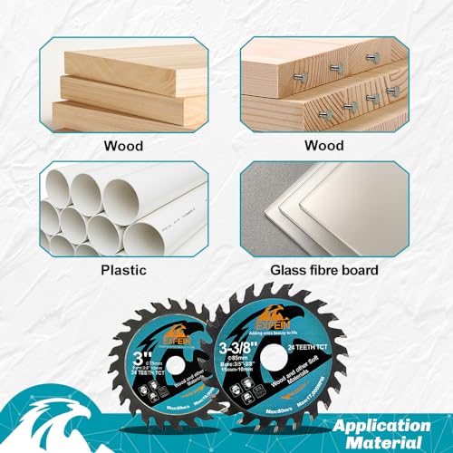 3 Inch Circular Saw Blade Set 4pcs for Cutting Tile Glass Soft Metal Wood Plastic Diamond Disc - size: Variety Set(for Tile/Glass/Metal/Wood/Plastic)