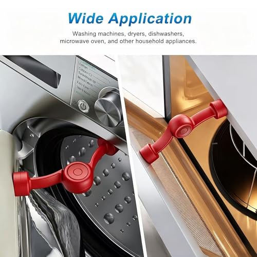 Magnetic Door Prop for Front Load Washer, 360° Adjustable Compact (Red) - color: Red