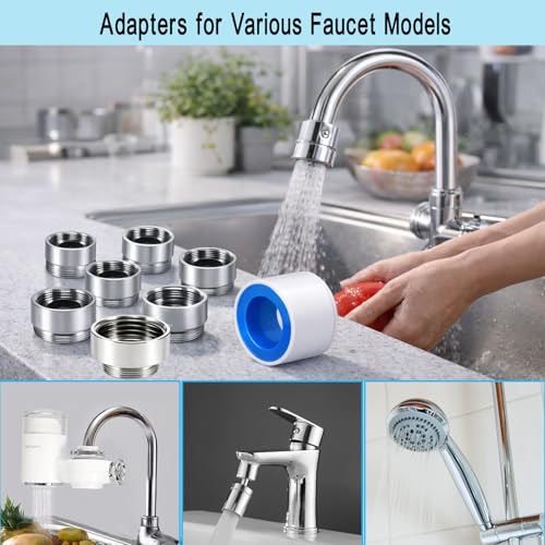 7 PCS Female Thread Faucet Adapter Kit, Sink Faucet Aerator Adapter - color: Silver, size: FMulti-M22