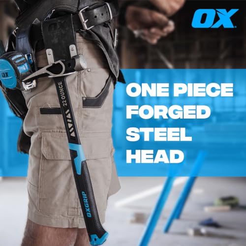 OX Ultrastrike 20oz Anti Vibe Framing Claw Hammer, Martillo de Construccion - size: 20-oz, Smooth Face