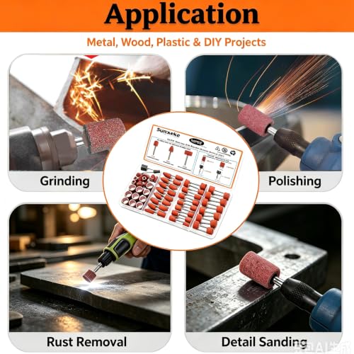 Sanding Bits for Dremel Rotary Tools, 64Pcs, 1/8 Inch Shank - size: 64PCS