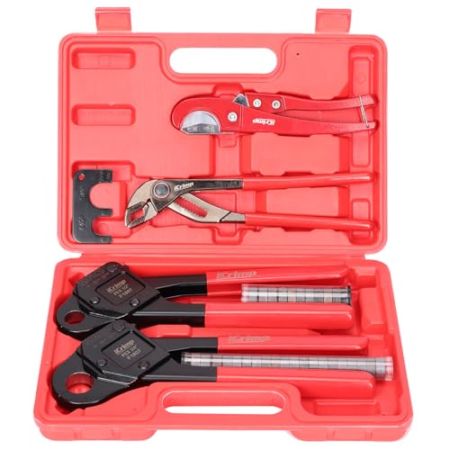 iCrimp Angle Head F1807 PEX Pipe Crimping Tool with Pliers for Copper Ring