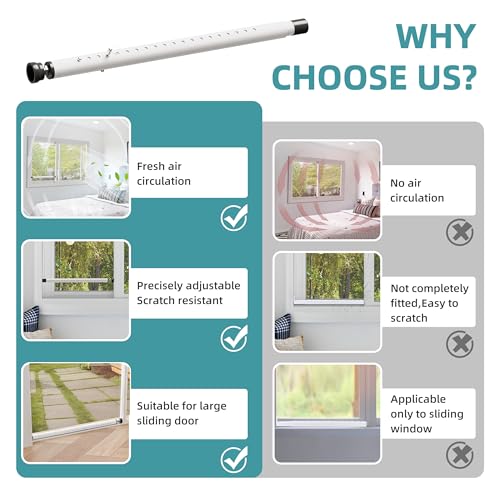 4-Pack Sliding Door and Window Security Bars, 17-50 Inch, White - color: White - 4 Pack